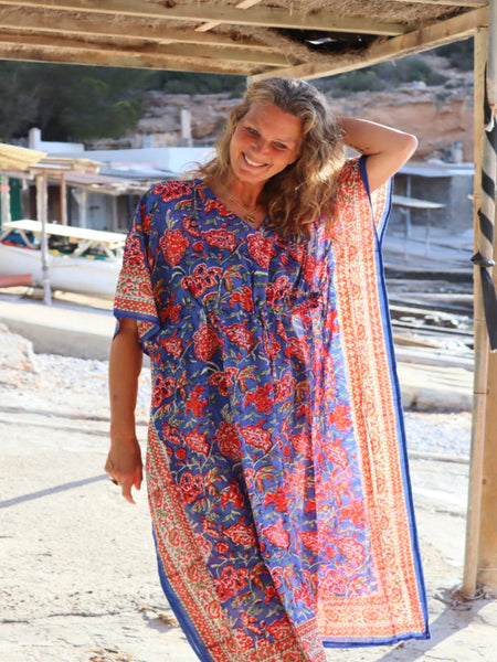 Sun Cotton Kaftan blue