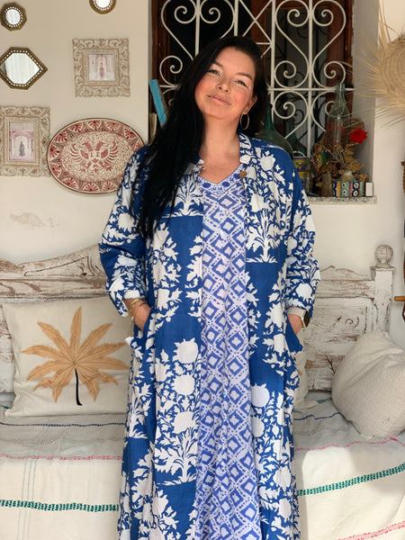 Blue tree of life summer coat