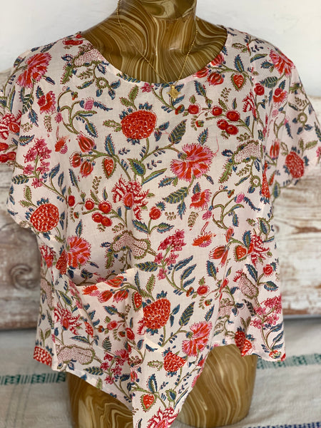 Mix match boho flower blouse ,shirt
