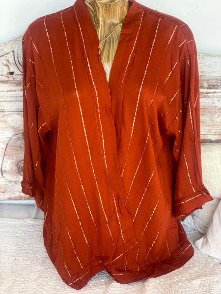 Short kimono 👘 Lurex rusty red