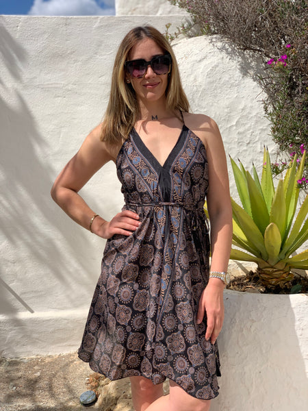 Magic DRESS silky black and brown