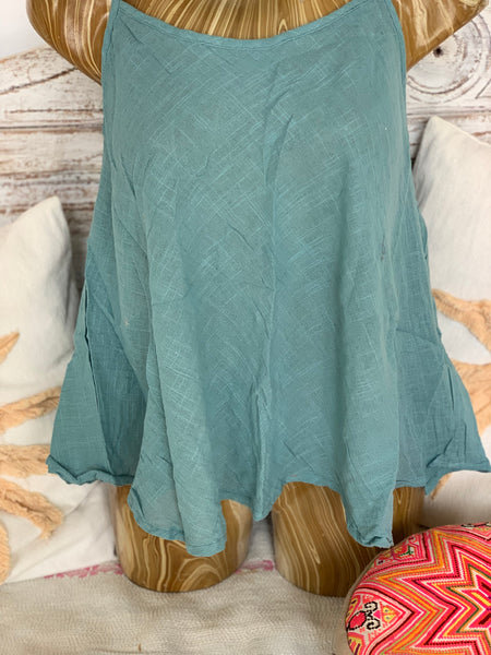 Linen  butterfly 🦋 top - boho blouse emerald green