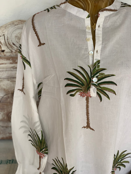 Chinese kurta , palm print , blouse ,shirt