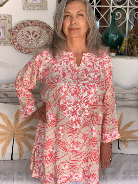 New 2024  Silk tunica in stunning   design and amazing hand 🧵Rose