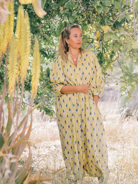 Butterfly boho dress Lemon