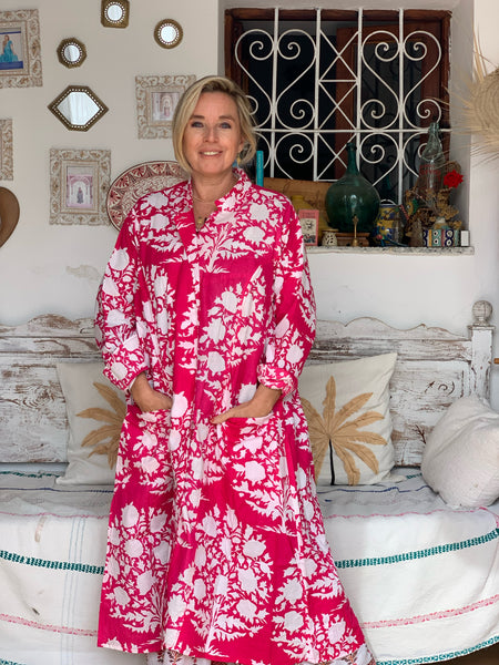 Pink tree of life summer coat