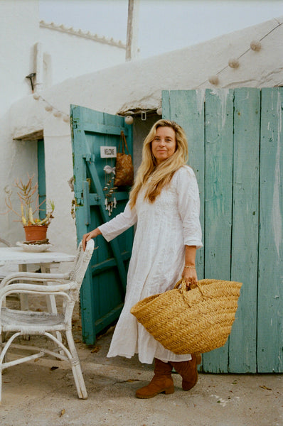 Anarkali white cotton dress from Ibiza