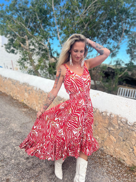 ARI  dream red boho dress