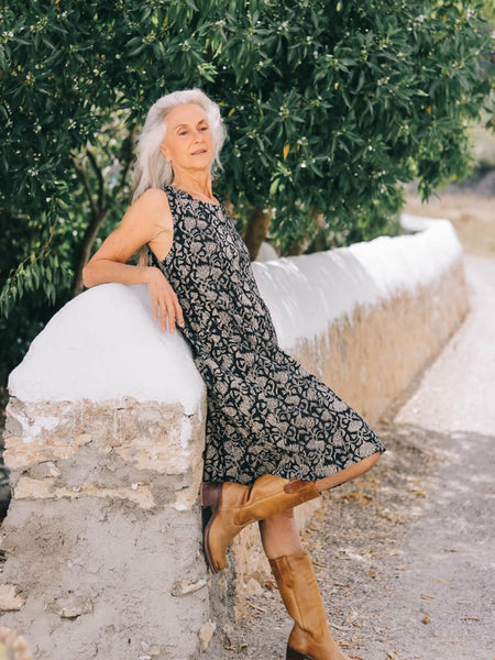 Barcelona  DRESS BLACK BLOCK PRINT