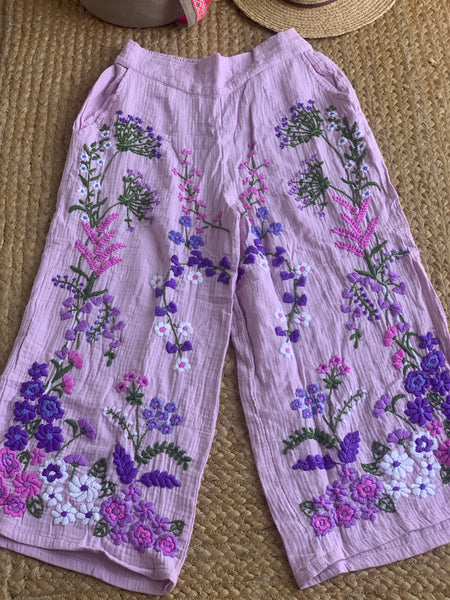 Chiang Mai boho trouser with flower hand embroidery 🧵