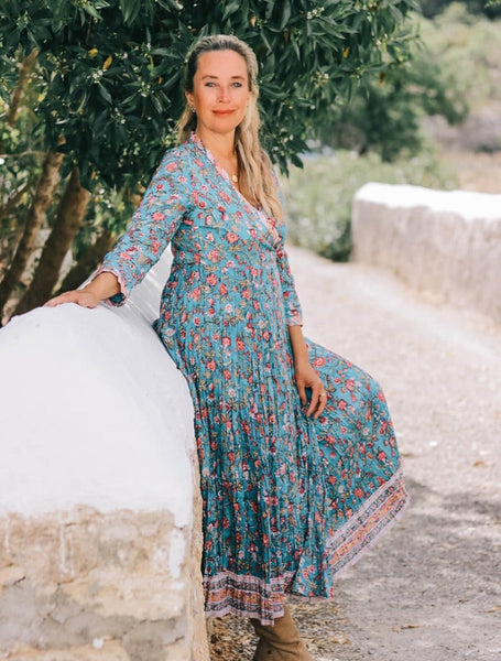 Wrap dress amber blue