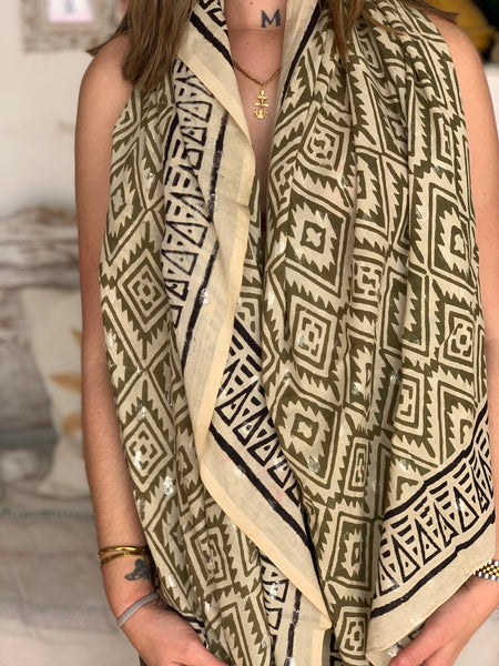 Big size Sarong   Ethnic or Pareo in block print new collection