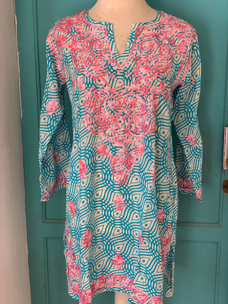 Resortwear Silk tunica in stunning   design and amazing hand embroidery