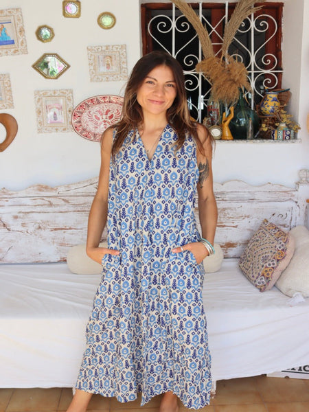 Sergio sleeveless long cotton dress