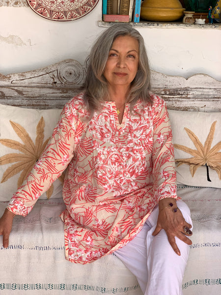 New 2024  Silk tunica in stunning   design and amazing hand 🧵Rose