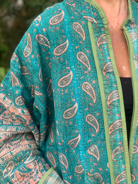 Kantha  jacket in vintage cotton textiles