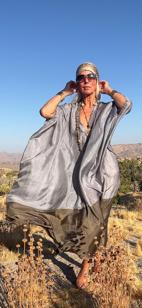 Exclusive luxury 100% organic Silk kaftan - free size