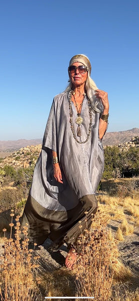 Exclusive luxury 100% organic Silk kaftan - free size