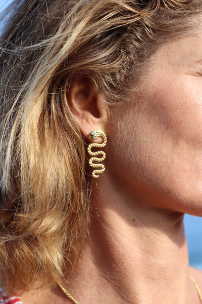 Snake 🐍 gemstone designer earrings