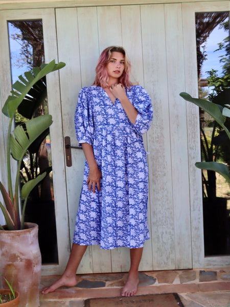 BUTTERFLY DRESS IN BLUE FLOWER