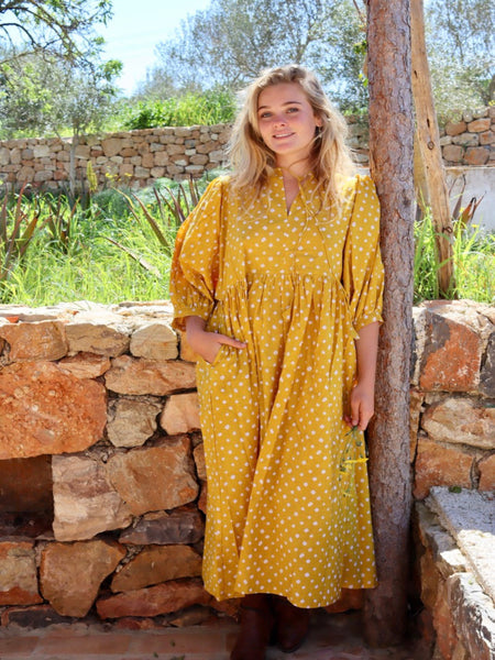 BUTTERFLY DRESS IN SAFFRON YELLOW