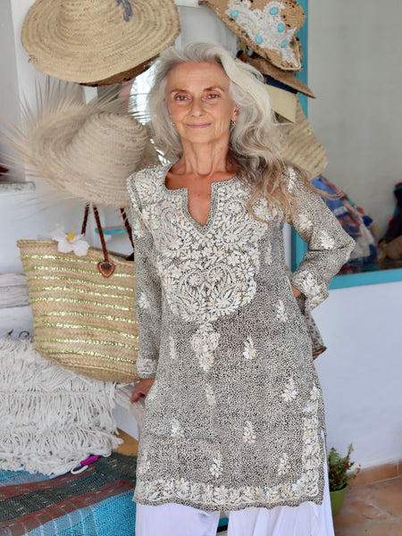 Silk Kurta  sexy leopard