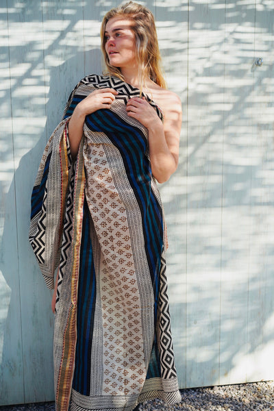 Big size Bagru Sarong  - Pareo  - block print cotton shawl  new collection