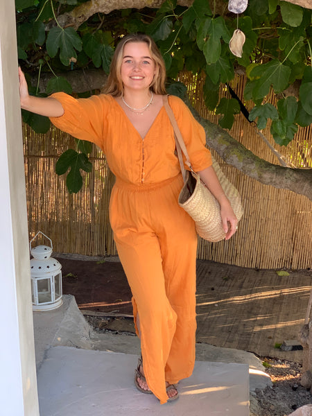 Jumpsuit saffron color