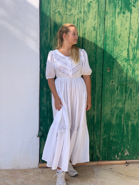 La Paloma   Ibiza Hand made adlib lace dress white  boho wedding exclusives lace