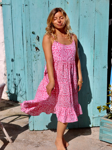 Santorin dress short super soft muslin cotton