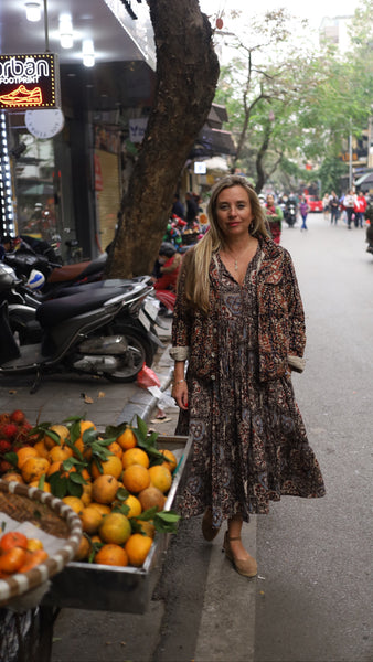 Hanoi Boho beautiful ethnic block print dress