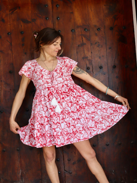 Cangu sweet short boho dress