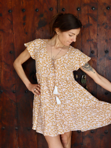 Cangu sweet short boho dress