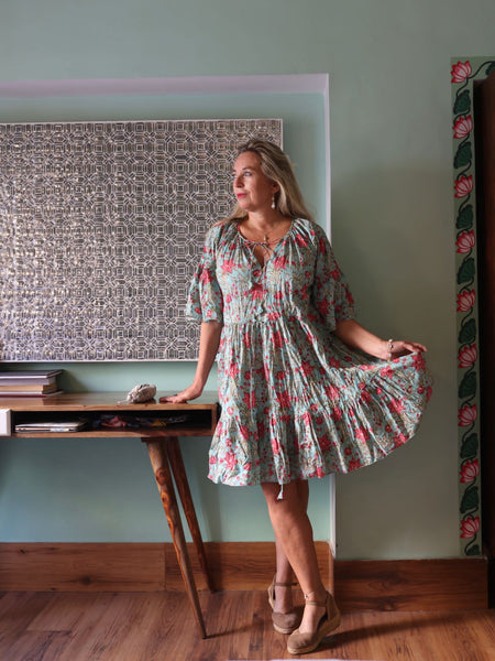 Menorca sweet summer dress in turquoise