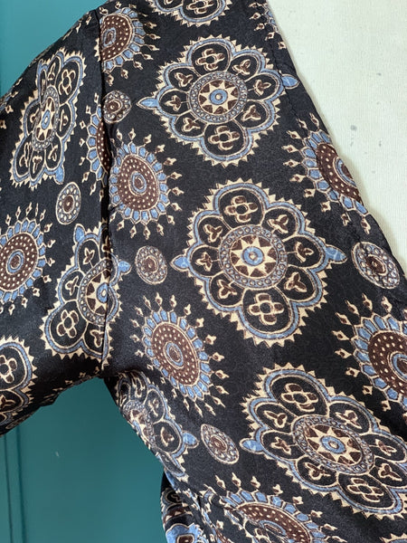 Tie dye blouse black and brown - AUROBELLE IBIZA