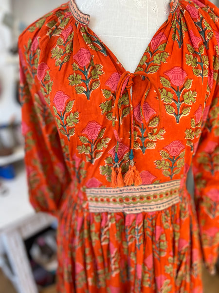 Gypsy dress orange pink special