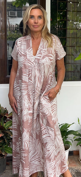 Martha Ikat dress short arm