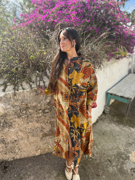 Bohemian Kantha vintage coat