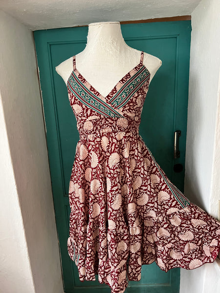 Scandalous dress print red white flower -  AUROBELLE  IBIZA