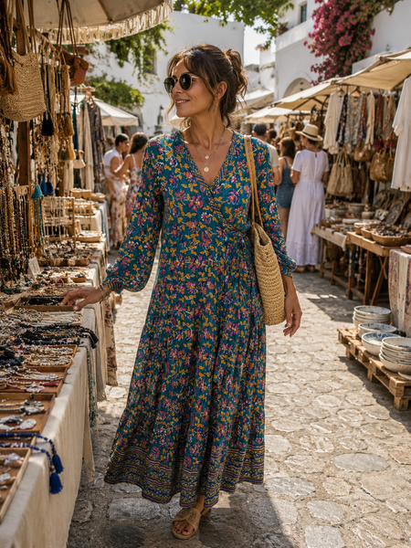 Wrap dress exclusively block print