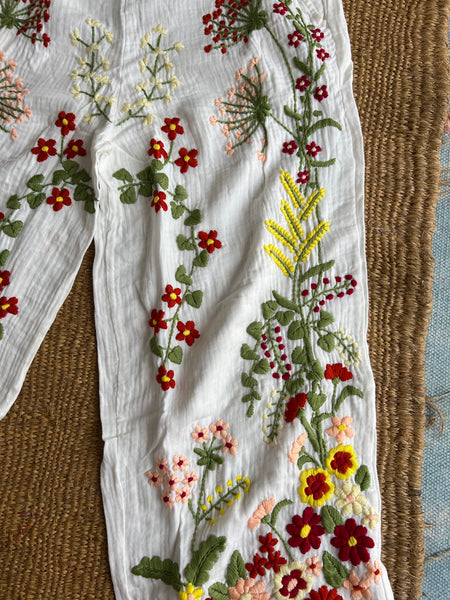 Chiang Mai boho trouser with flower hand embroidery 🧵