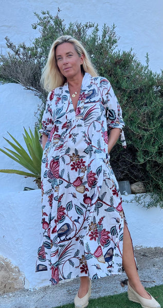 Martha white garden, boho beautiful long Kaftan