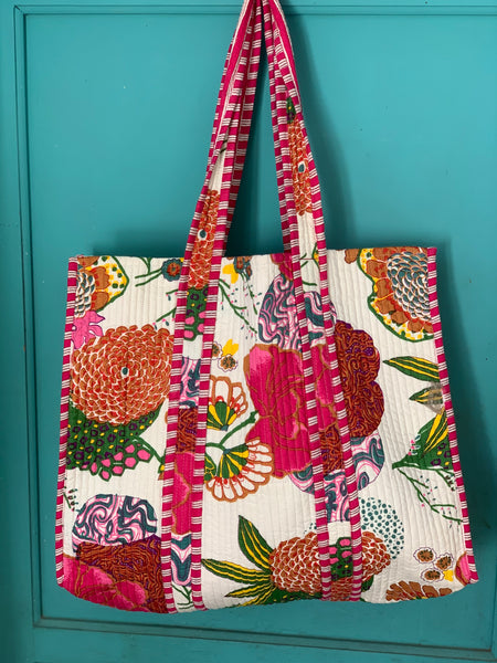 Boho tote quilted super bag flower 🌺 power