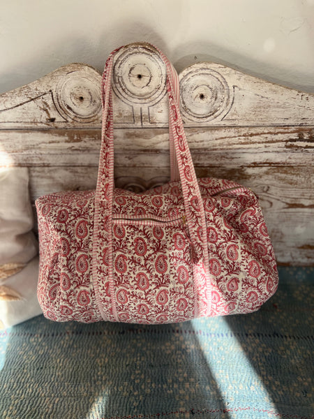 Quilted Travel bag Pink paisley