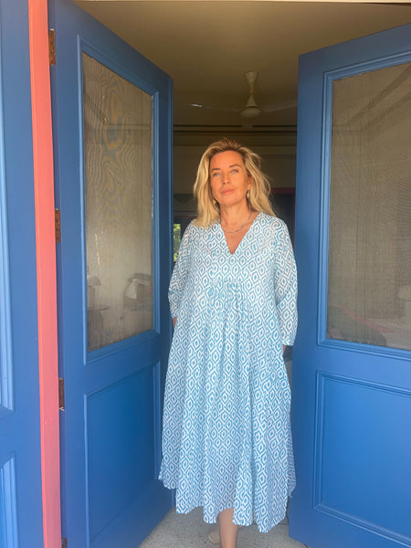 Kilol dress  blue Haveli -  AUROBELLE  IBIZA