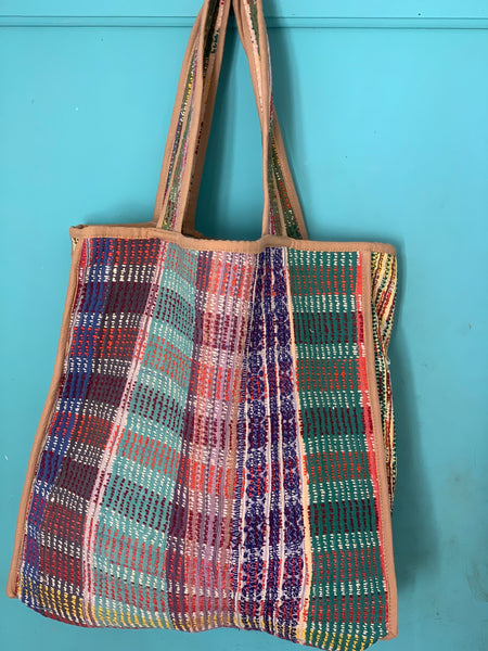 Kantha   Boho tote quilted super bag