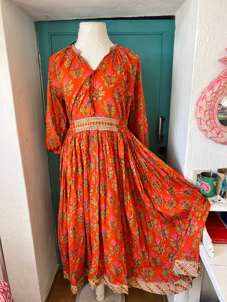 Gypsy dress orange pink special