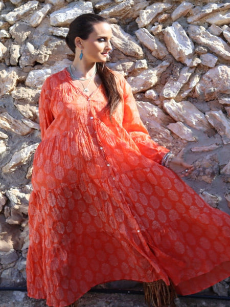 Hawa mahal    dress  in a happy orange one one left