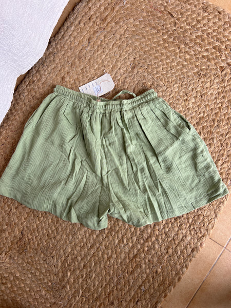 Short green cotton Ibiza