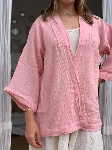 Ibiza boho short kimono 👘 in rosa